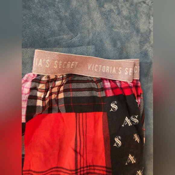 Victoria's Secret Patchwork Pajama Bottoms - Red, Pink, Black Size Small - Picture 8 of 9